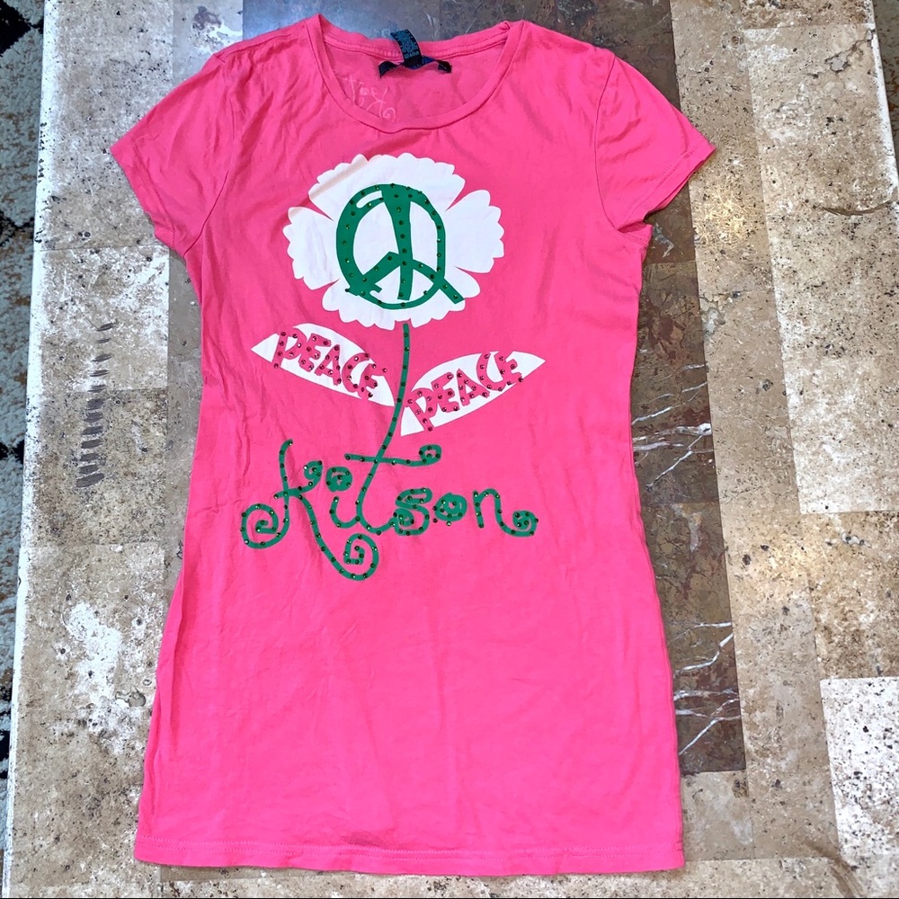 Women’s SZ S KITSON LA Pink Peace T-shirt